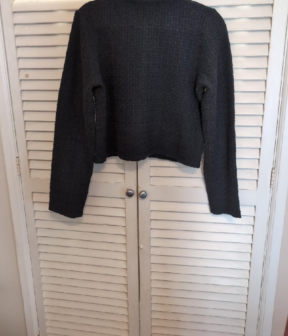 UNIQLO Womens Black Textured Button-Front Cardigan Jacket - Picture 6 of 9